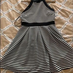 Black white stripe dress